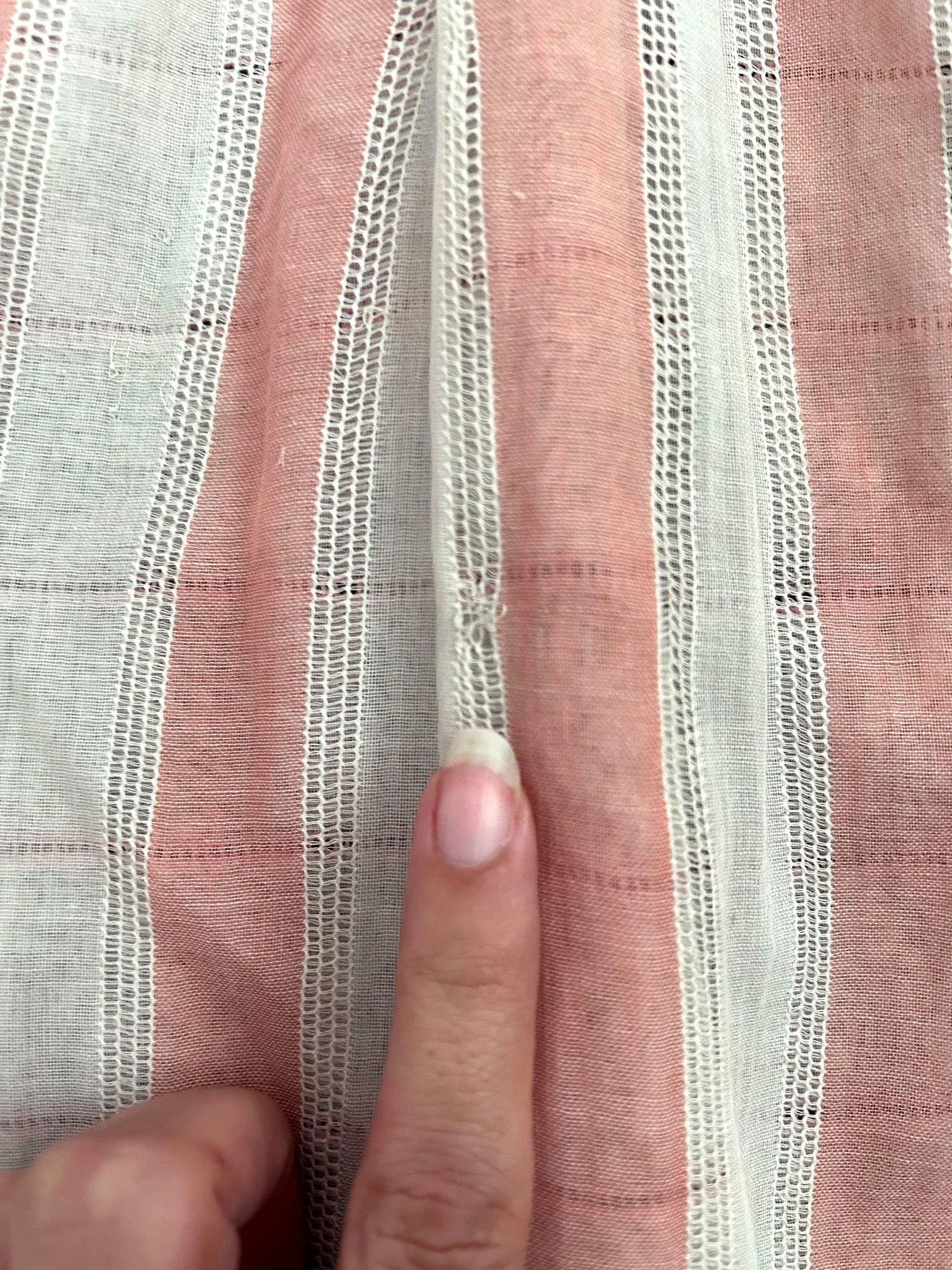 1910s 1920s antique pink striped dress . vintage lace dress . size xxs to small