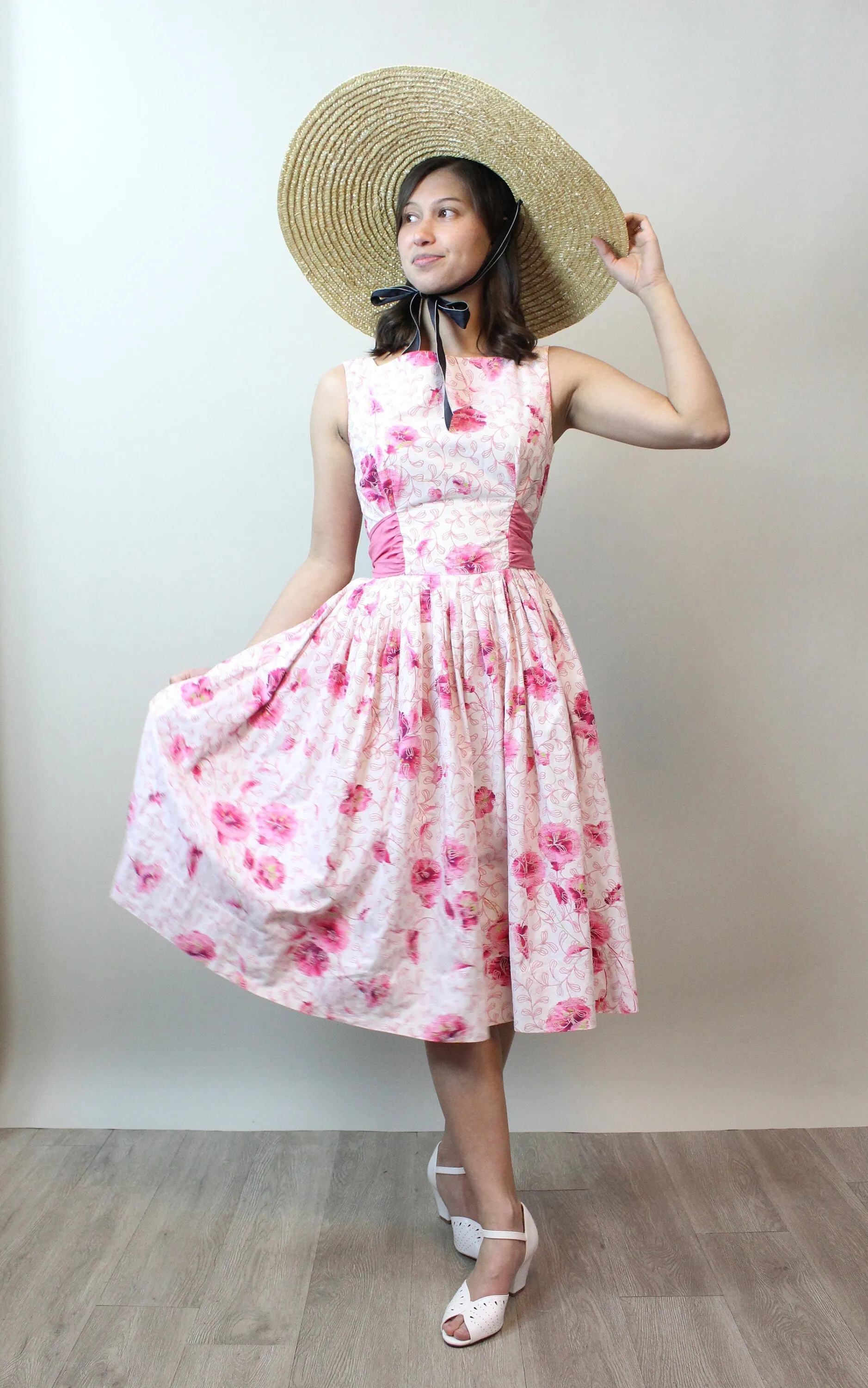 1950s SAMBO fashions SASH cotton dress xs | new spring summer