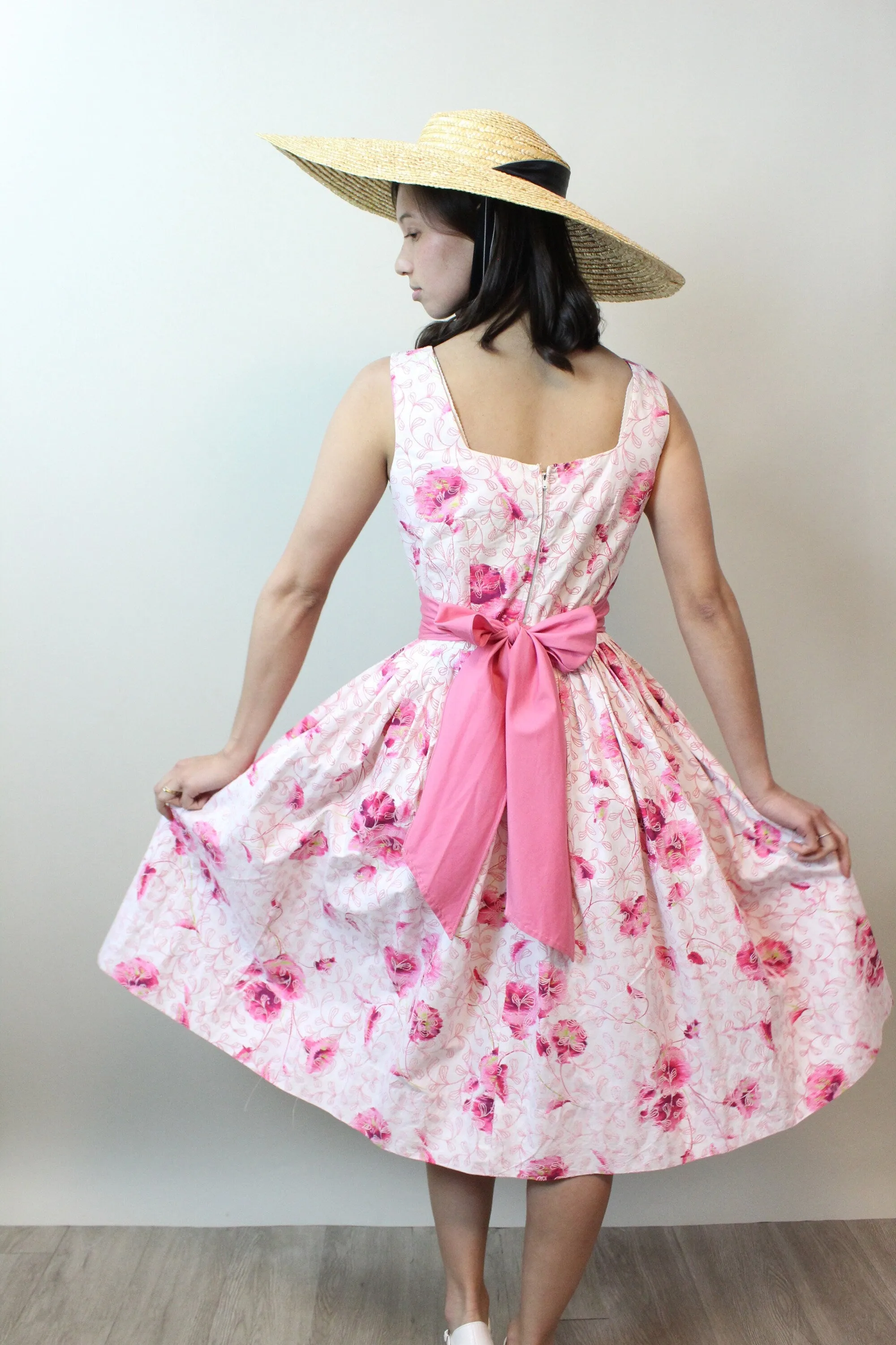 1950s SAMBO fashions SASH cotton dress xs | new spring summer