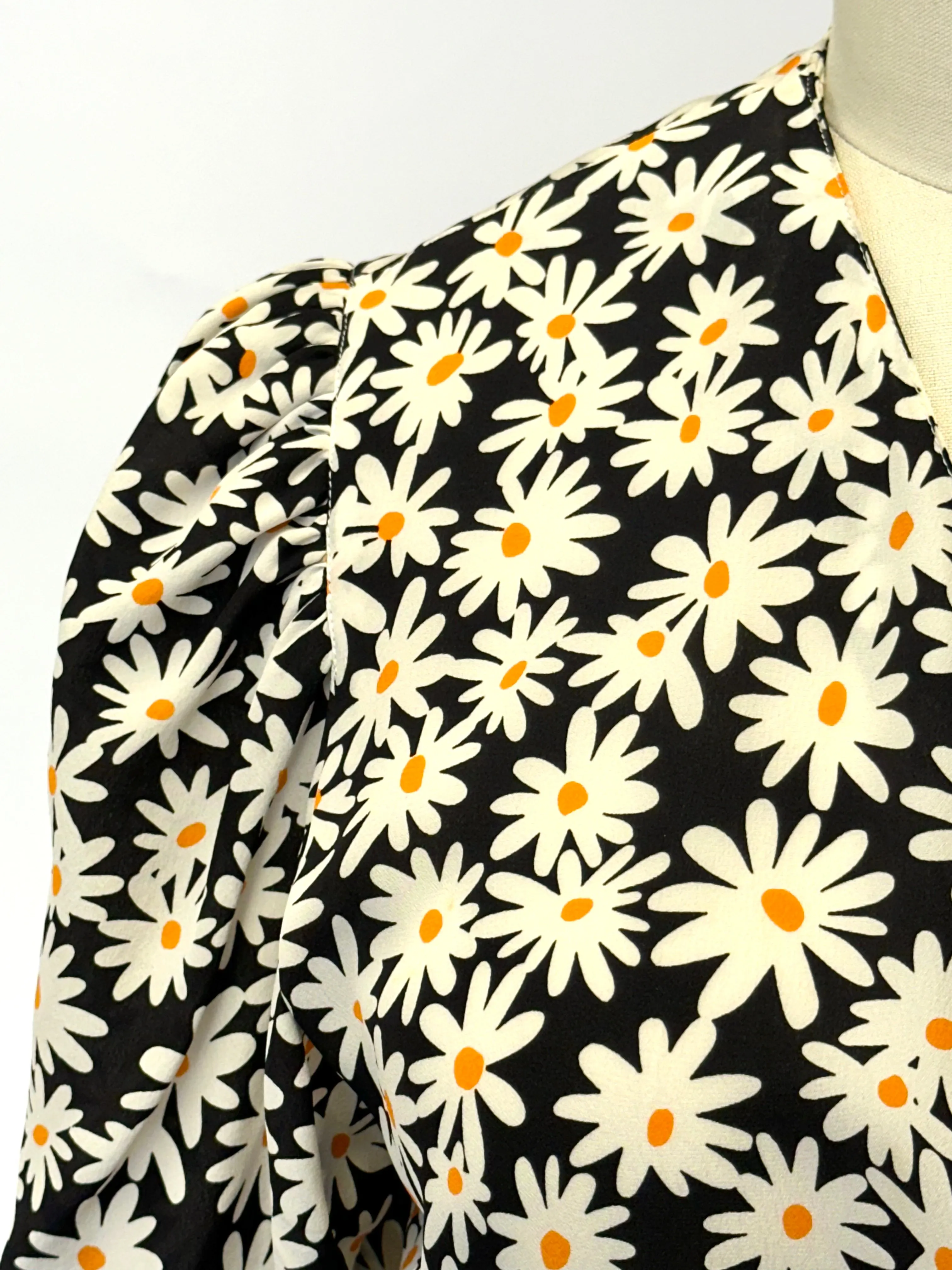 1970s Guy Laroche Daisy Wrap Dress