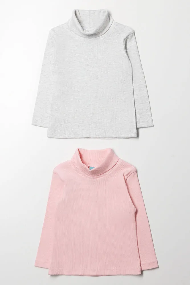 2 Pack Polonecks Pink And Grey