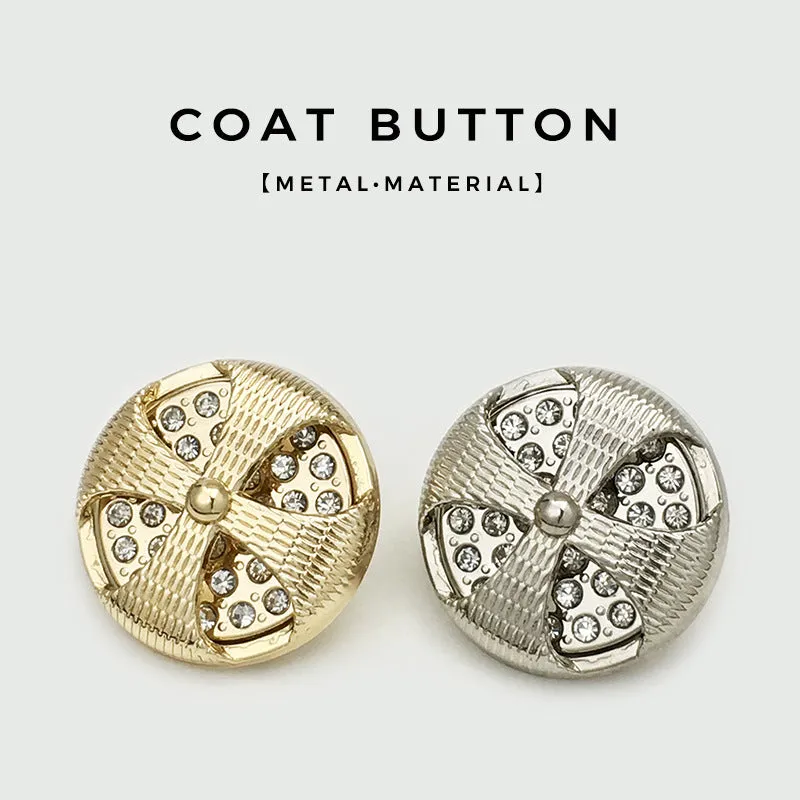 22.5mm Gold Silver Round Vintage Beaded Hollow Metal Buttons 12pcs