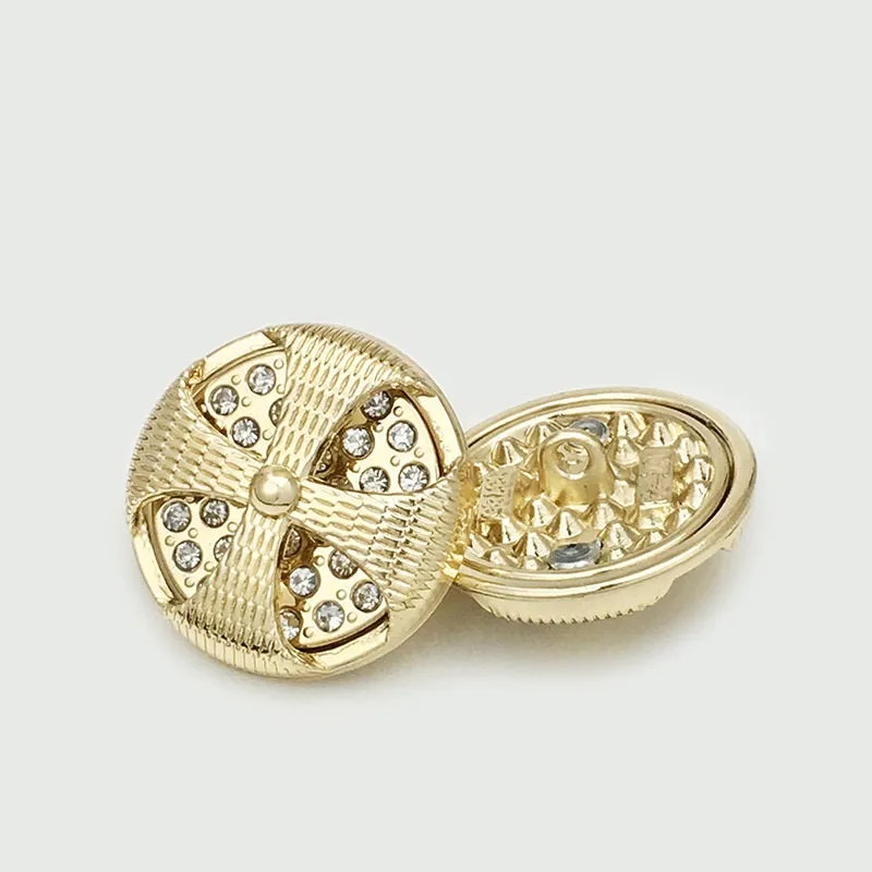 22.5mm Gold Silver Round Vintage Beaded Hollow Metal Buttons 12pcs