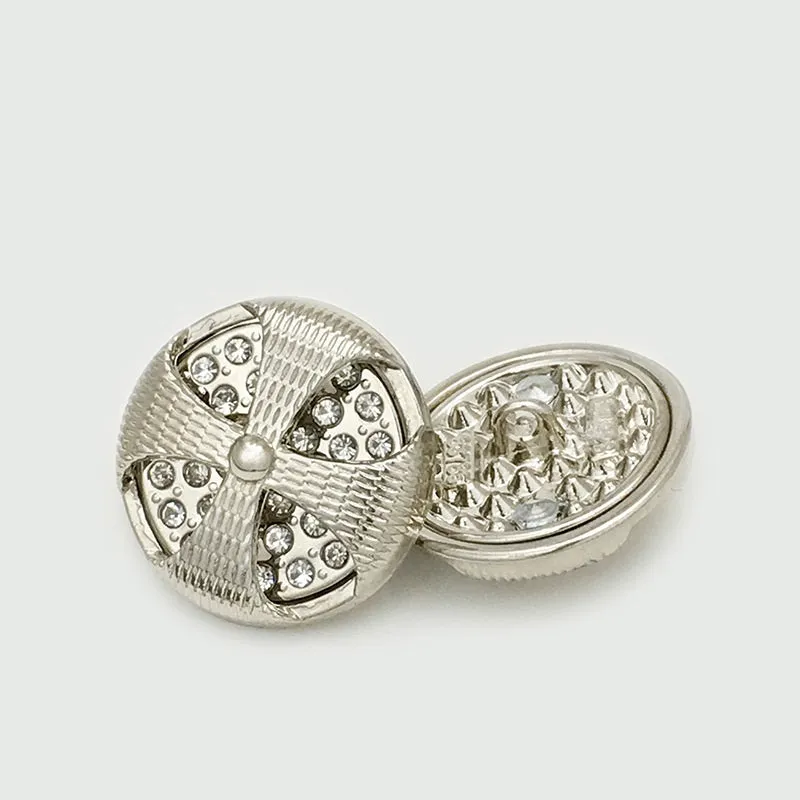 22.5mm Gold Silver Round Vintage Beaded Hollow Metal Buttons 12pcs