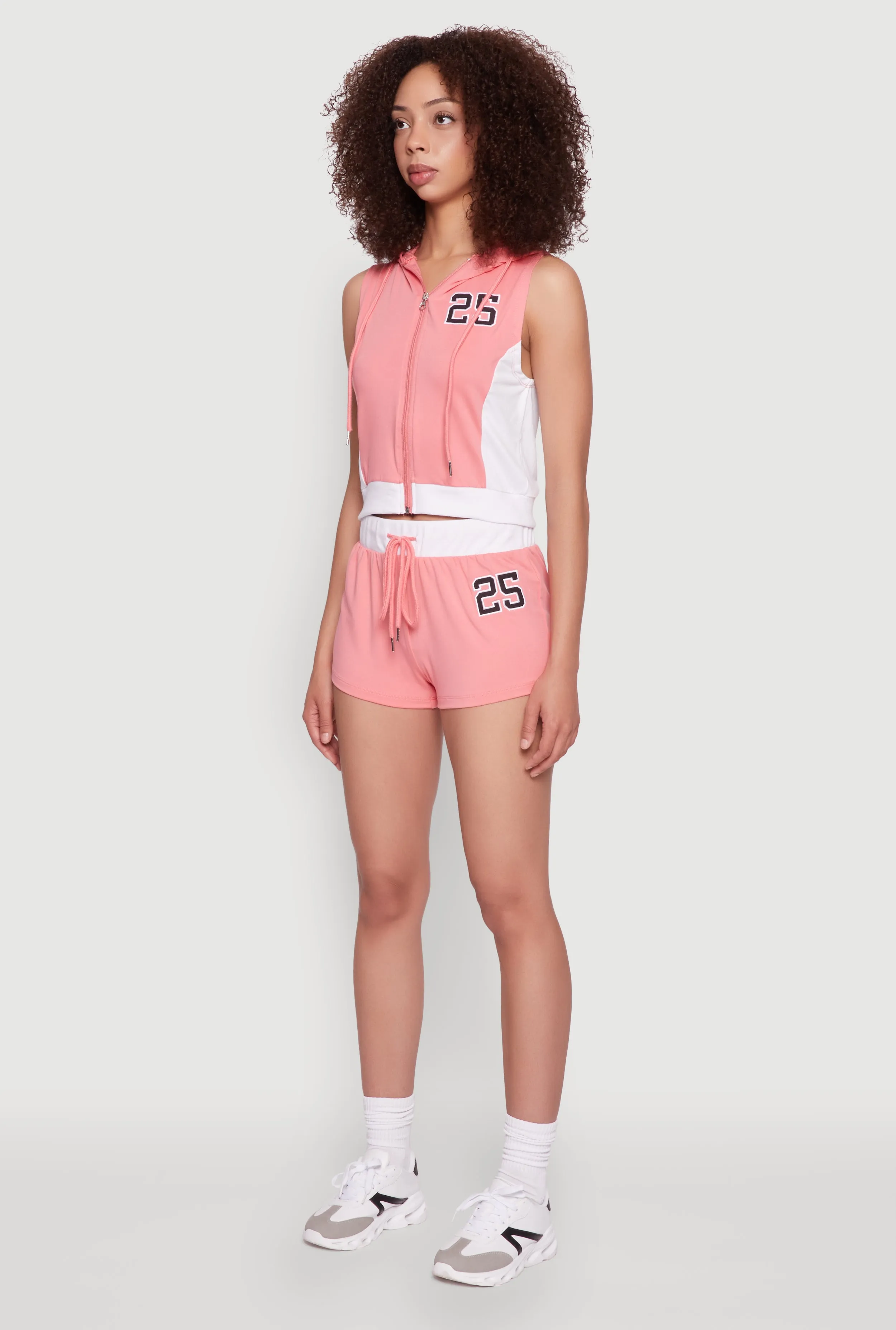 25 Graphic Hooded Zip Front Vest
