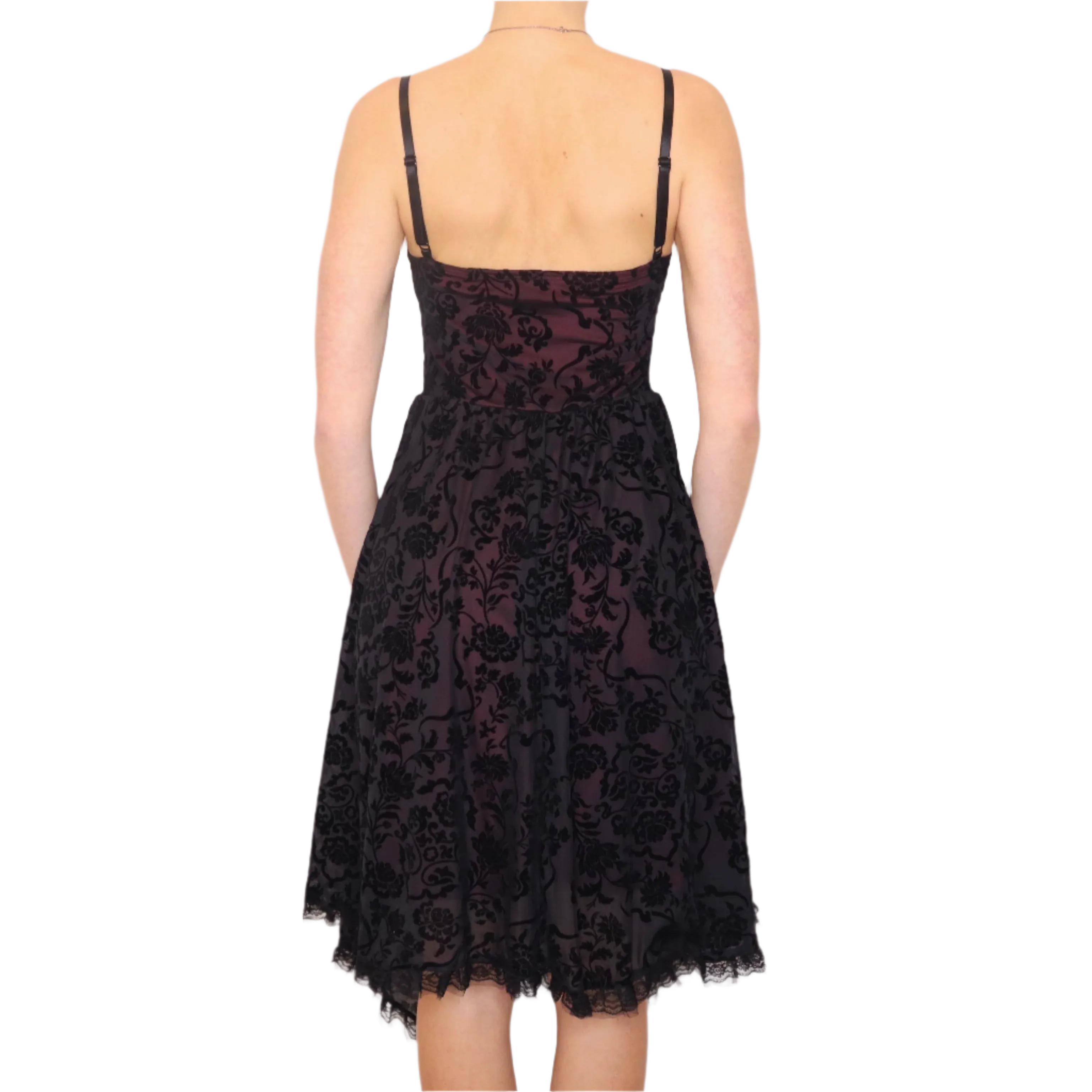 90s Handmade Vampy Corset Dress (S/M)