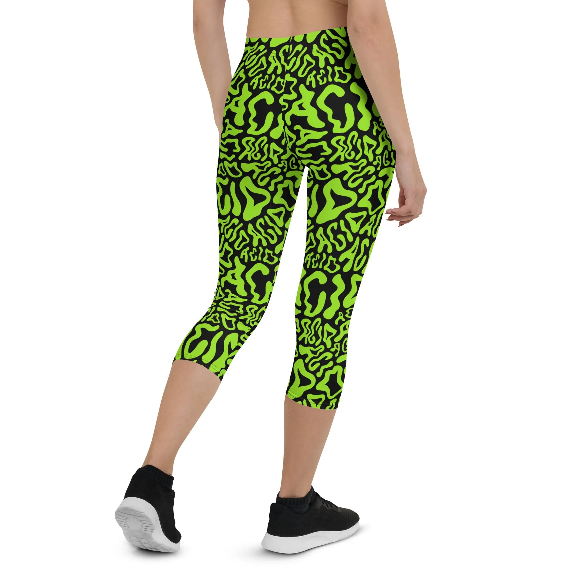 Acid Vibrant Neon Colors and Black Patterned Capris