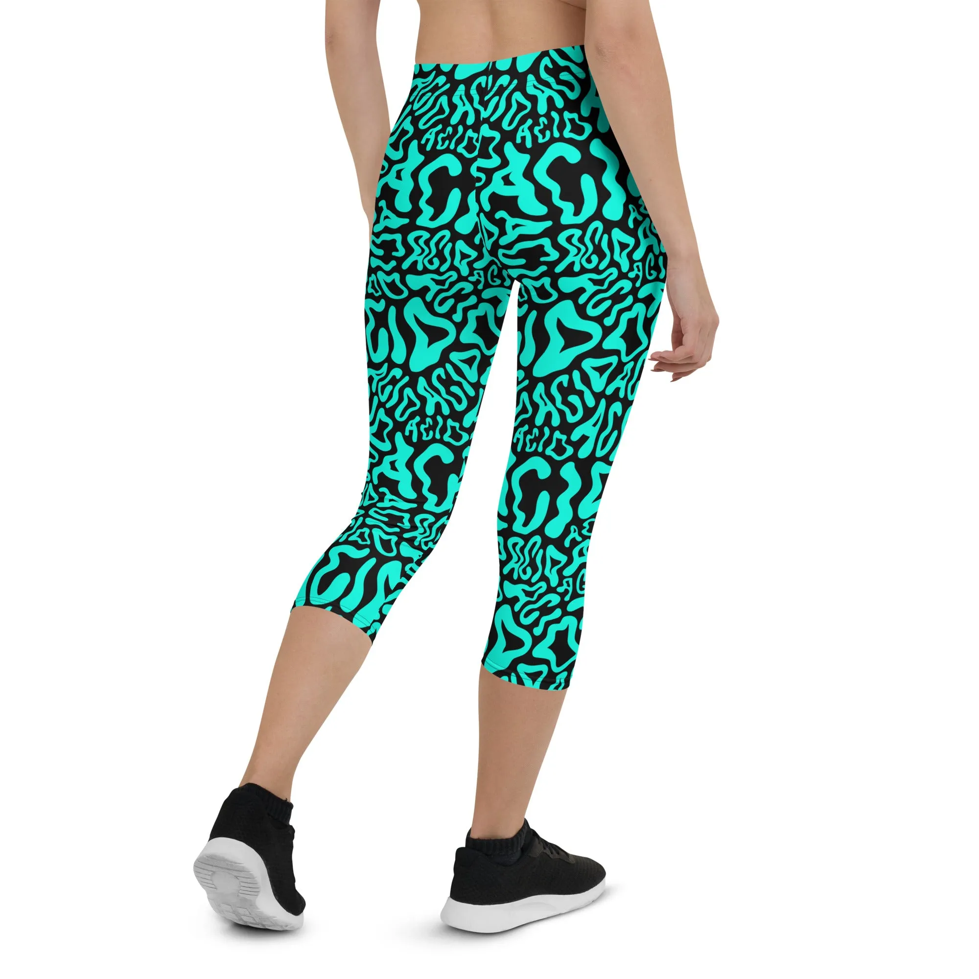 Acid Vibrant Neon Colors and Black Patterned Capris