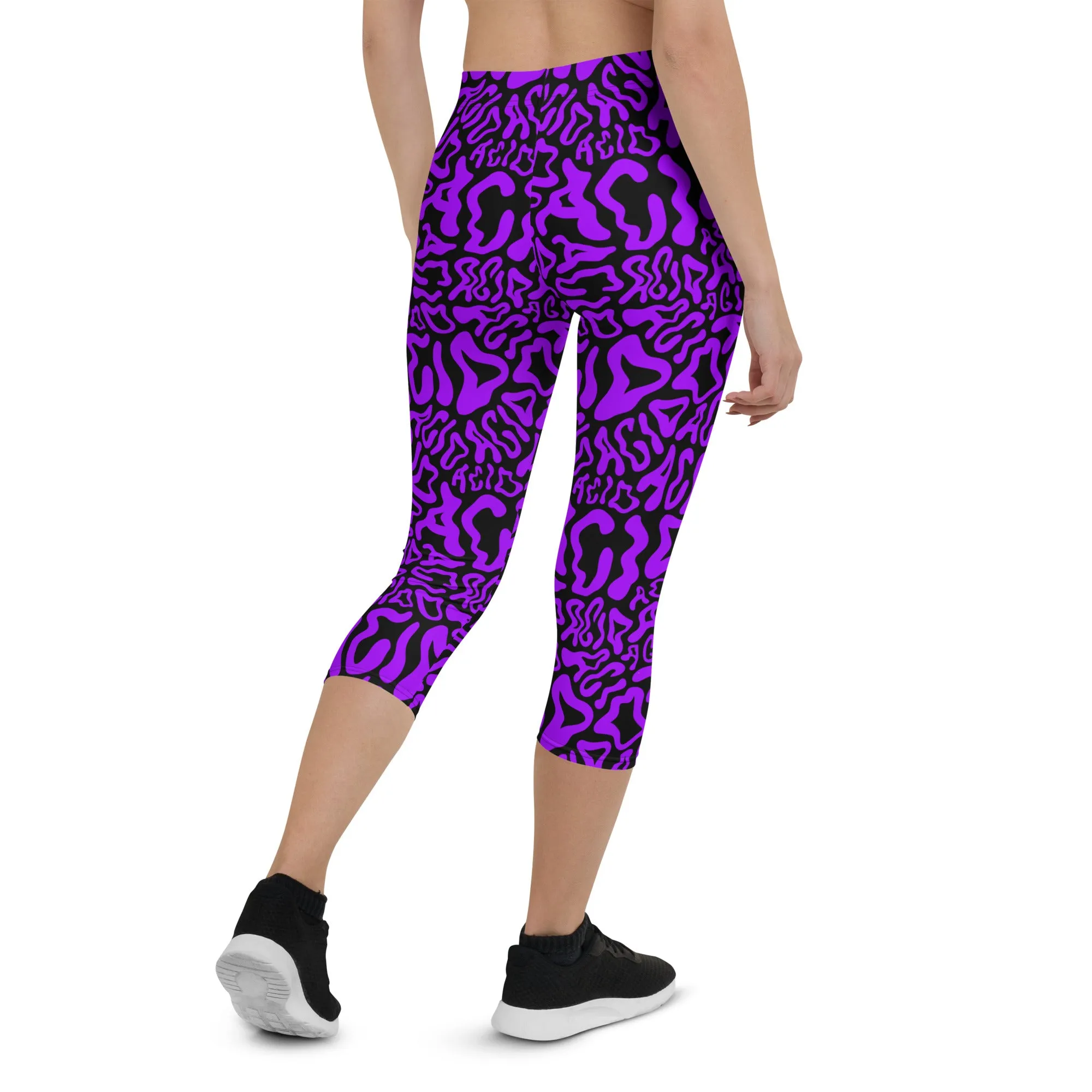 Acid Vibrant Neon Colors and Black Patterned Capris
