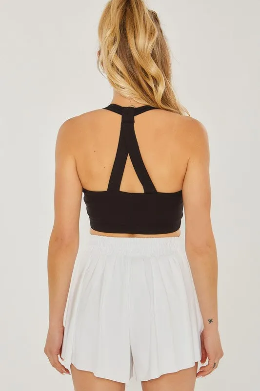 ACTIVEWEAR CROP HALTER BACK DETAIL