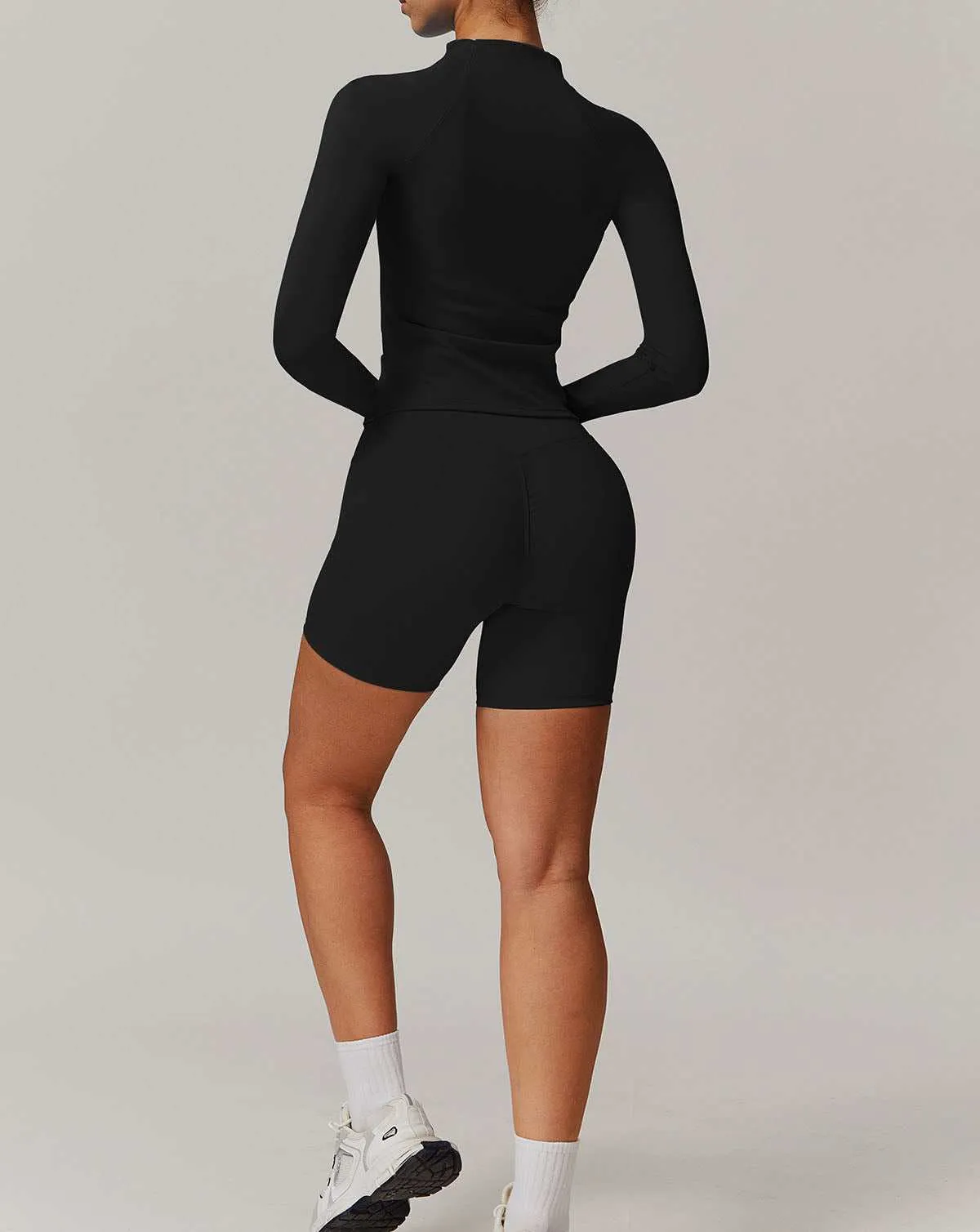 Activewear Set with Zipper Jacket and Short