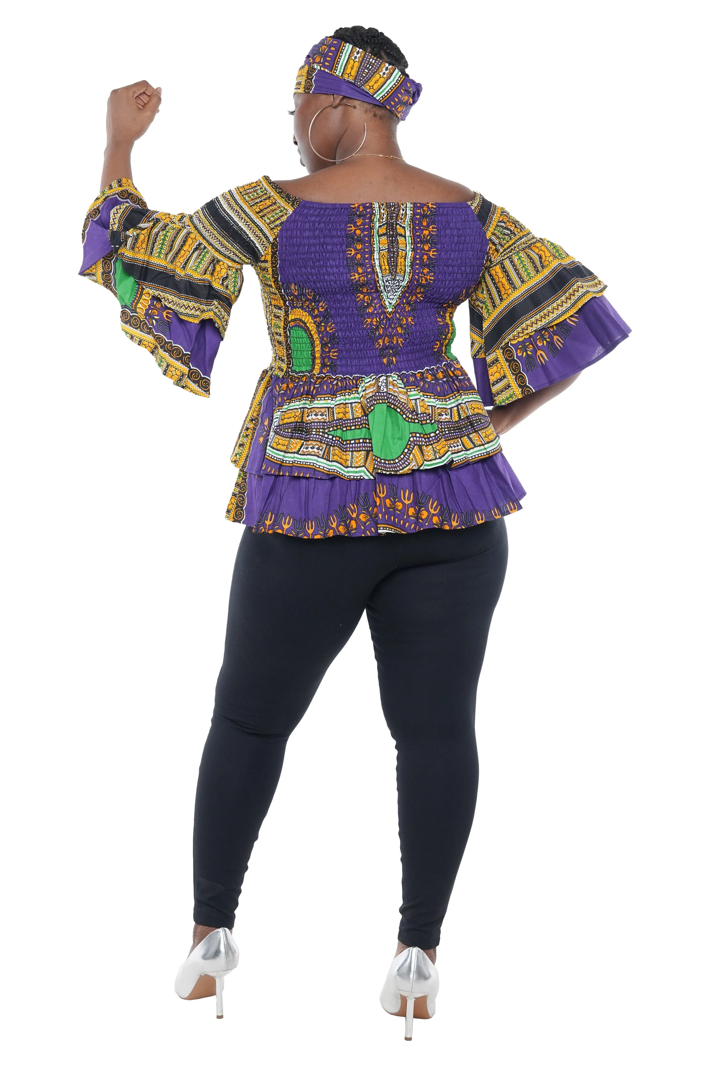 African Double Layer Smocked Top
