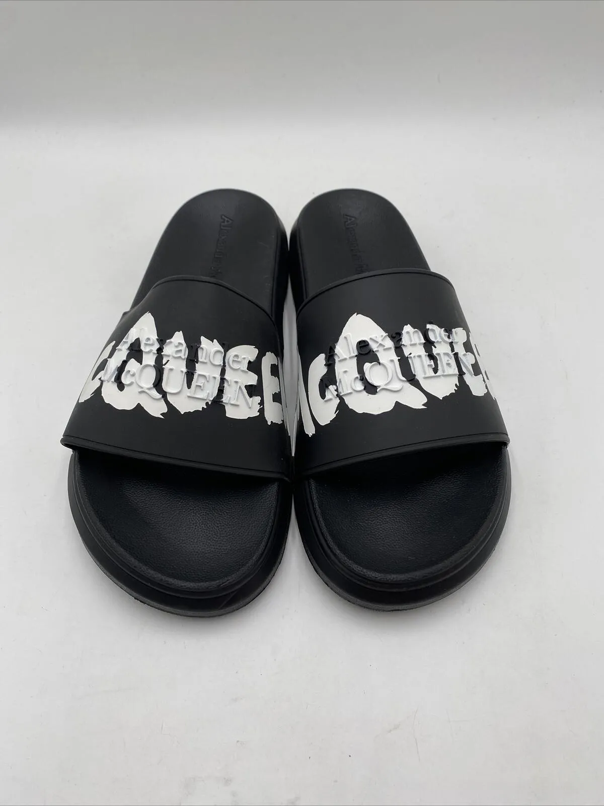 Alexander McQueen Men’s Rubber Slides Black Size 42M - Very Good