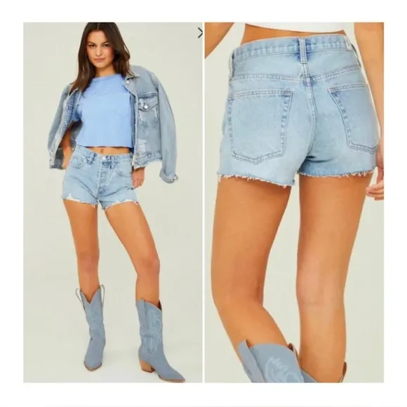 ALTAR’D STATE Distressed Jean Shorts
