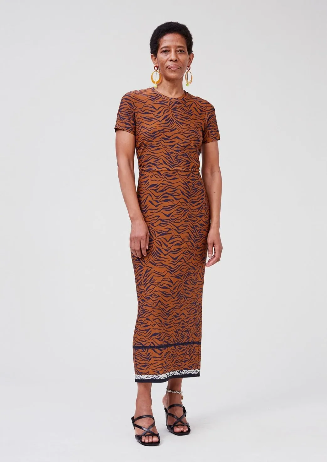 Amara Dress, Tobacco/Multi