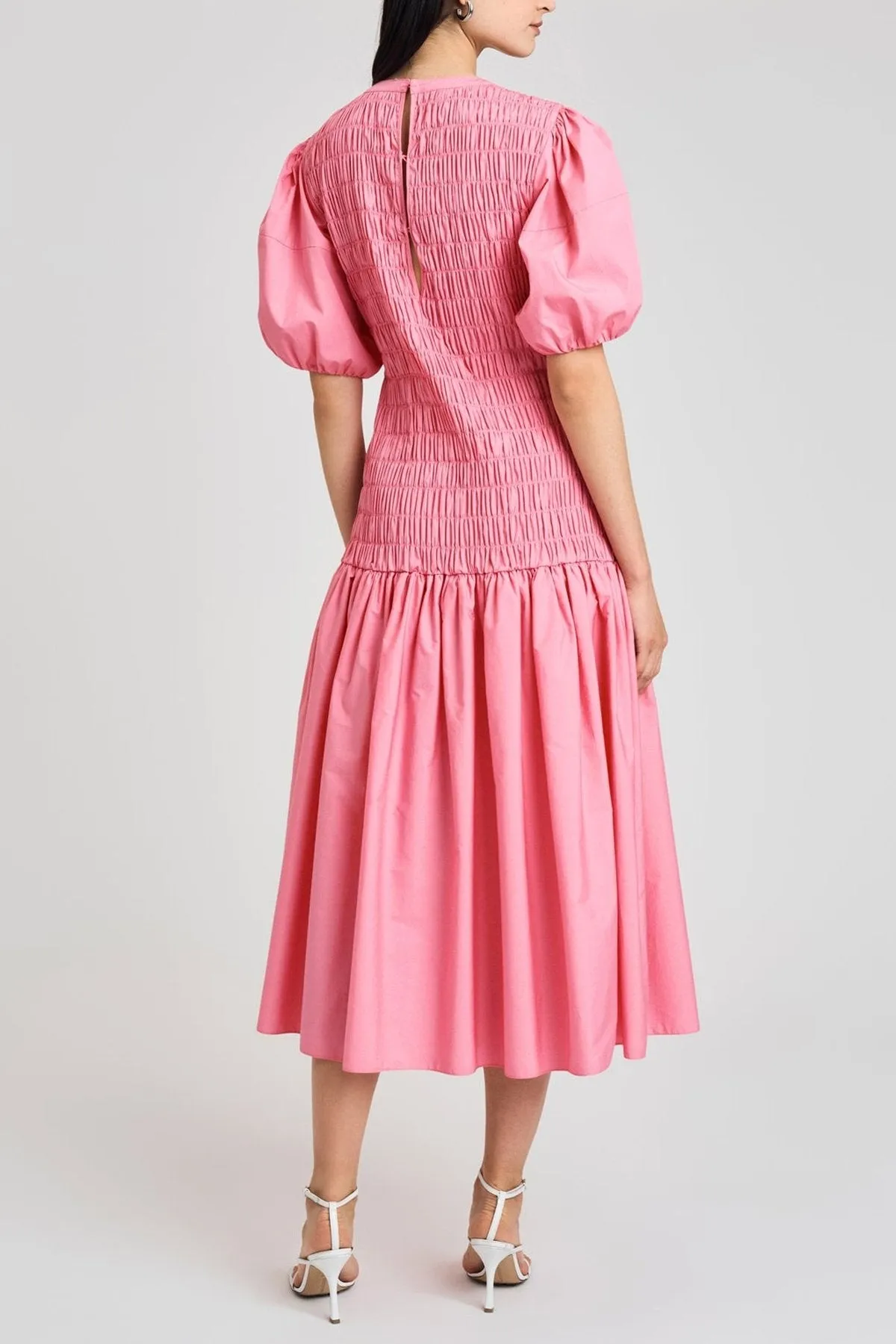 Amaya Smocked Dress in Peony