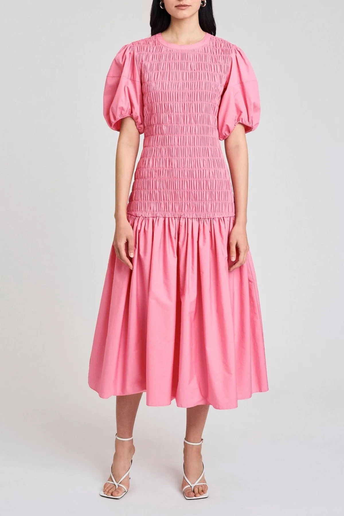 Amaya Smocked Dress in Peony