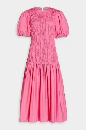 Amaya Smocked Dress in Peony