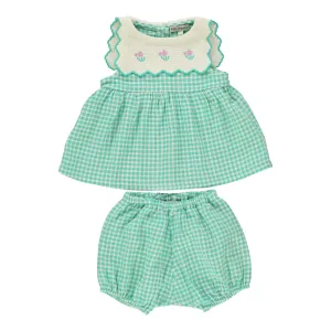 Amber Baby Dress Mediterranean Check