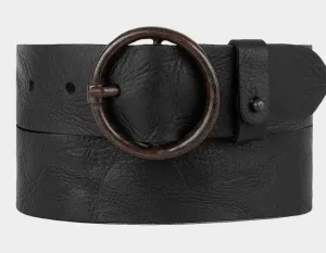 Amsterdam Heritage Pip Black Vintage Leather Belt