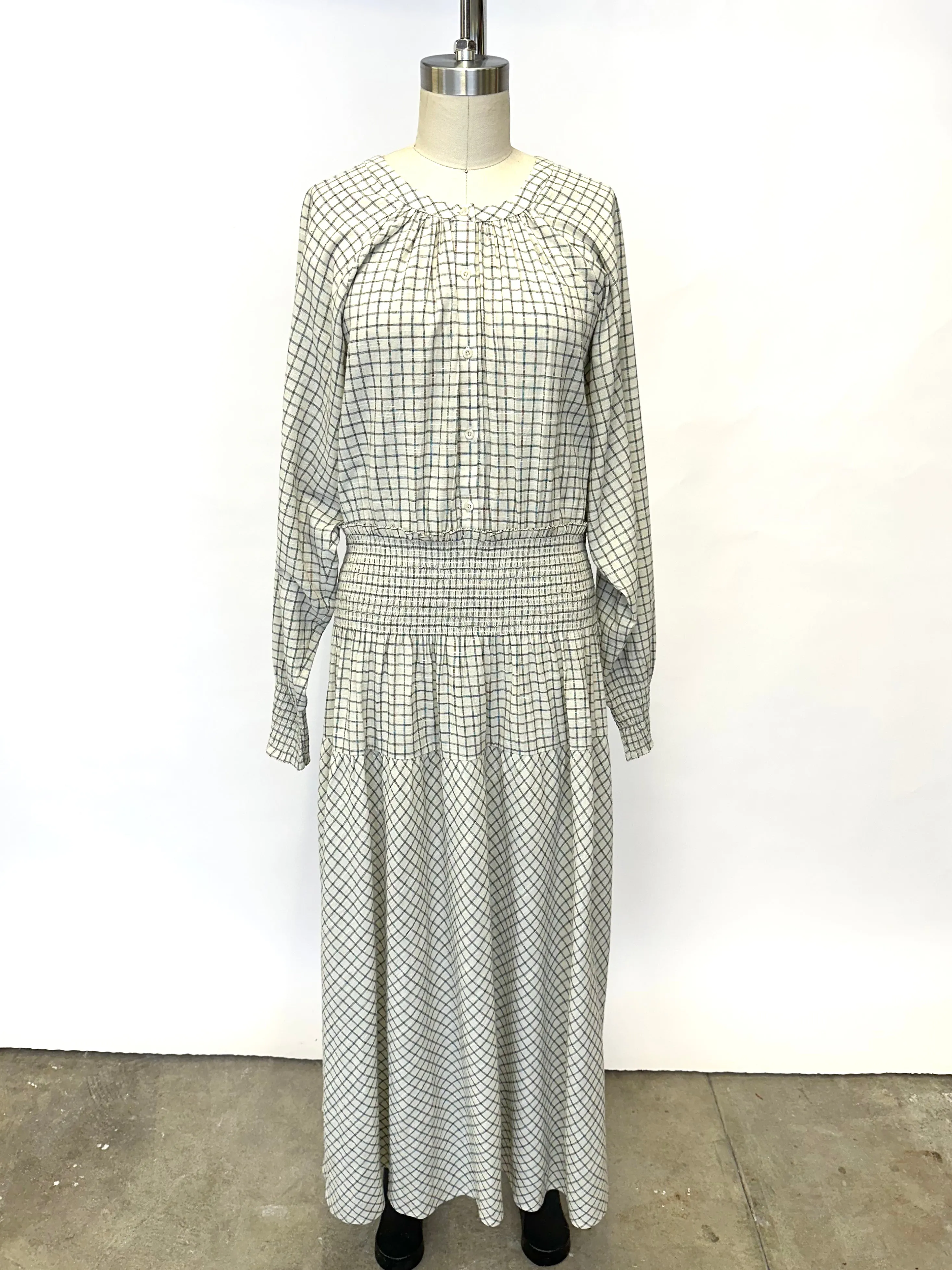 Apiece Apart Cotton Grid Dress