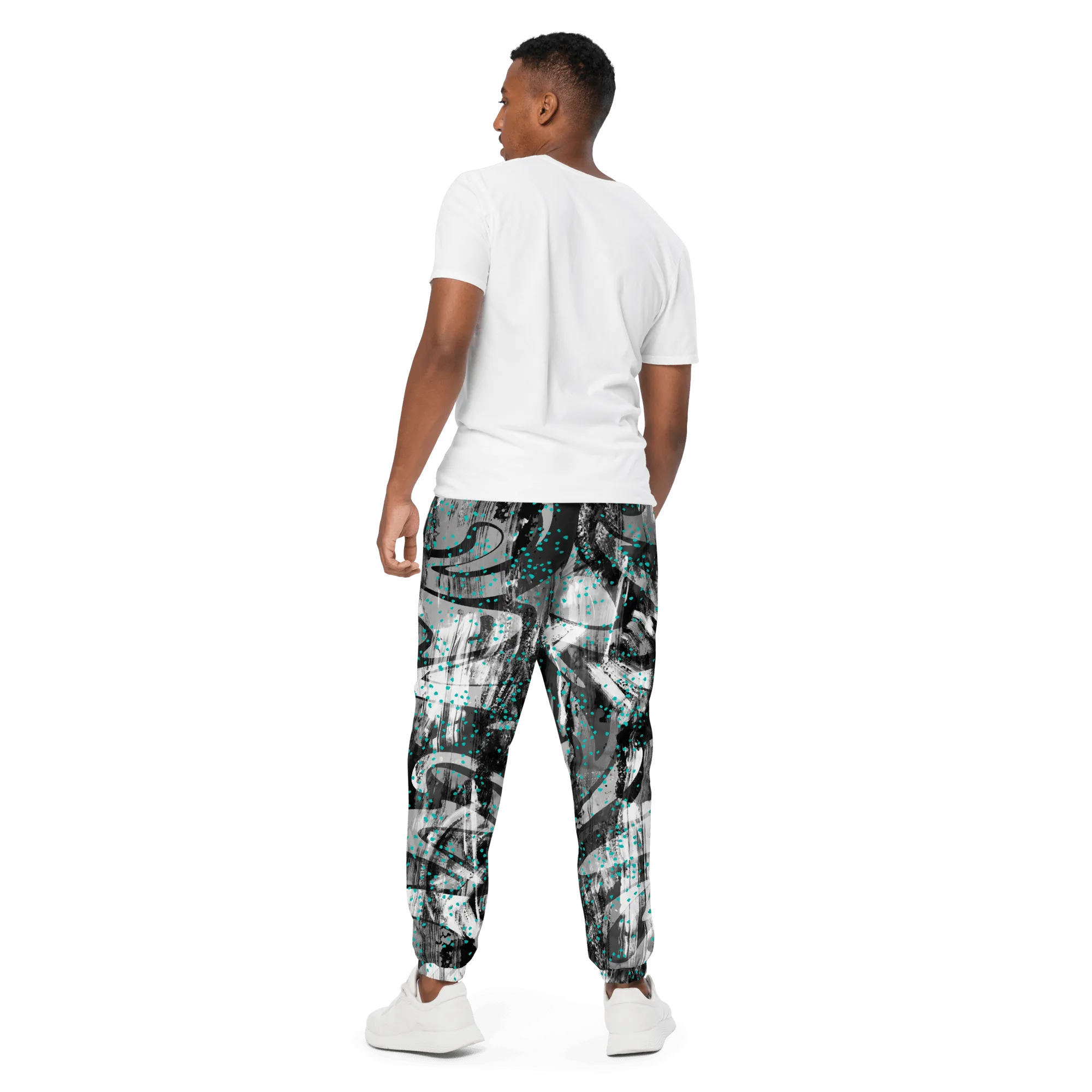 Aqua Speckle Track Pants