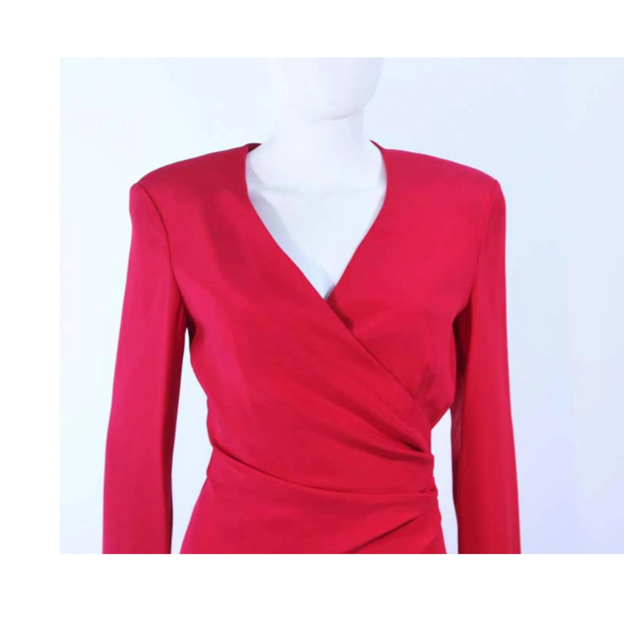ARMANI Magenta Drape Silk Cocktail Dress Size 8-10