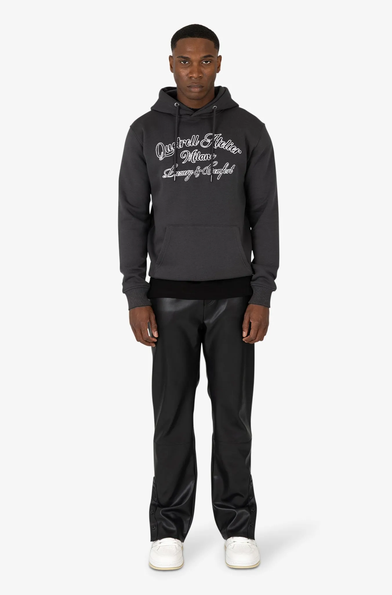 ATELIER MILANO CHAIN HOODIE | ANTHRACITE/WHITE