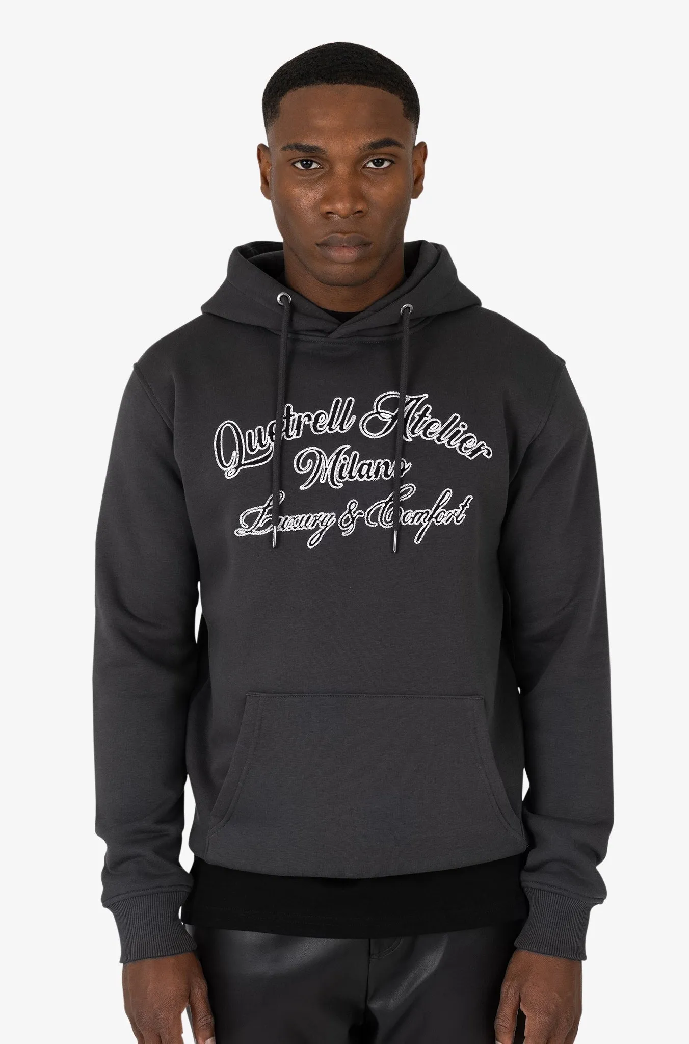 ATELIER MILANO CHAIN HOODIE | ANTHRACITE/WHITE
