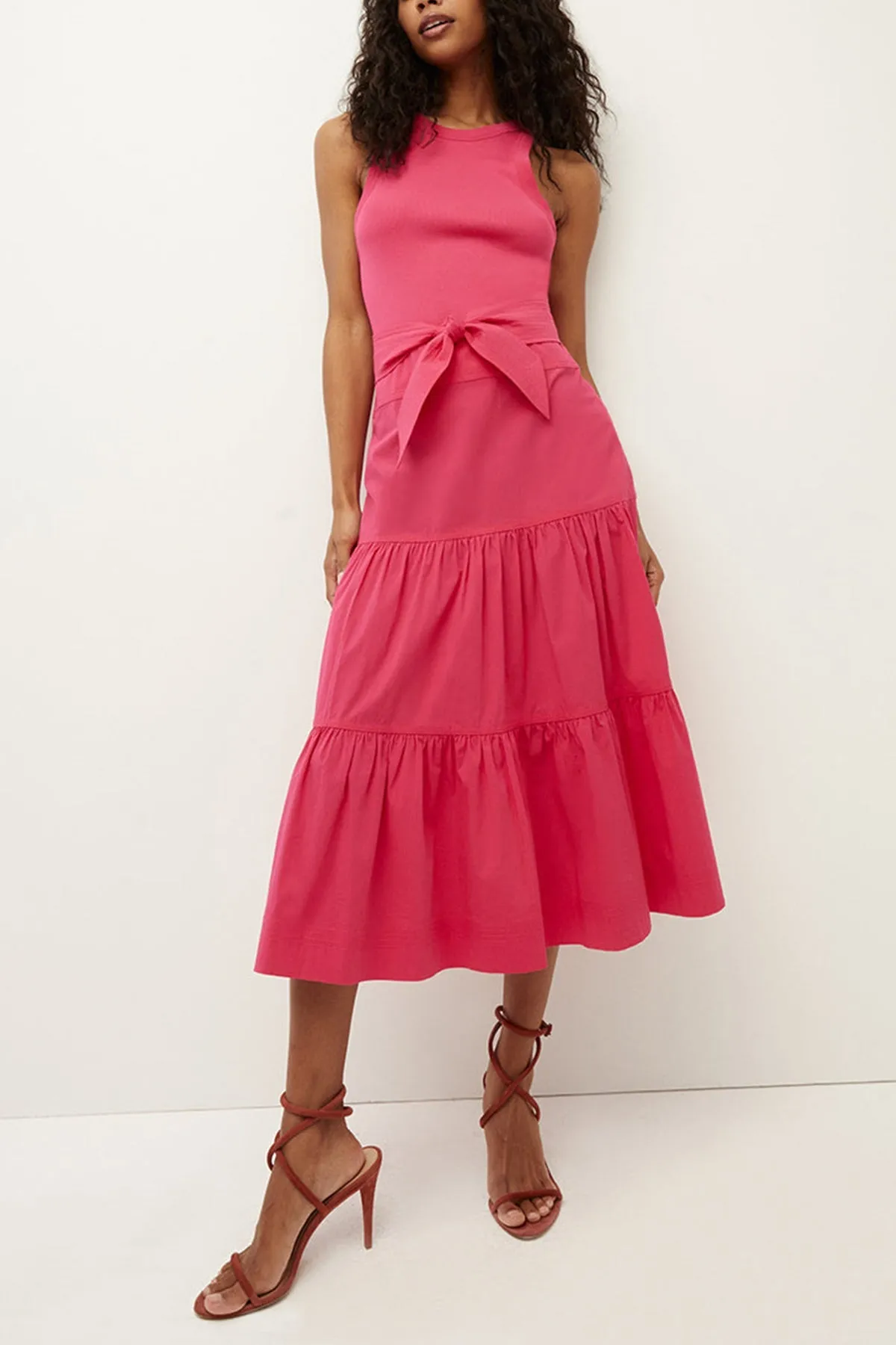 Austyn Tiered Dress in Fuchsia
