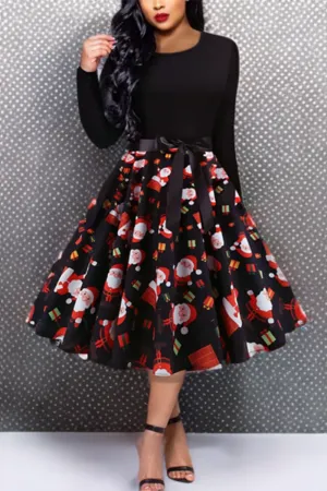 Aveena - Classic vintage swing dress with long sleeves.