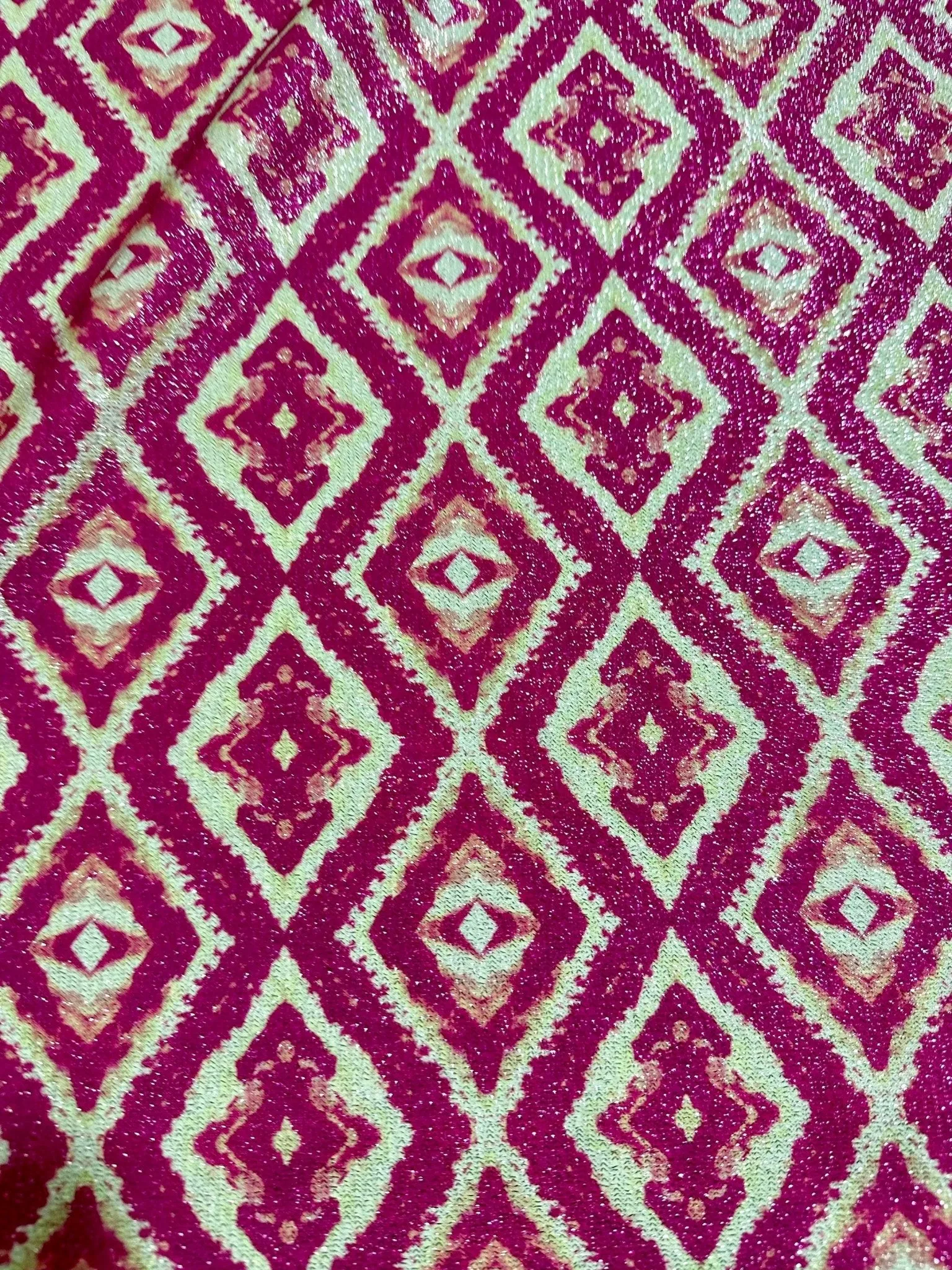 Aztec Lurex Knit Fabric - 4-Way Stretch Patterned Material