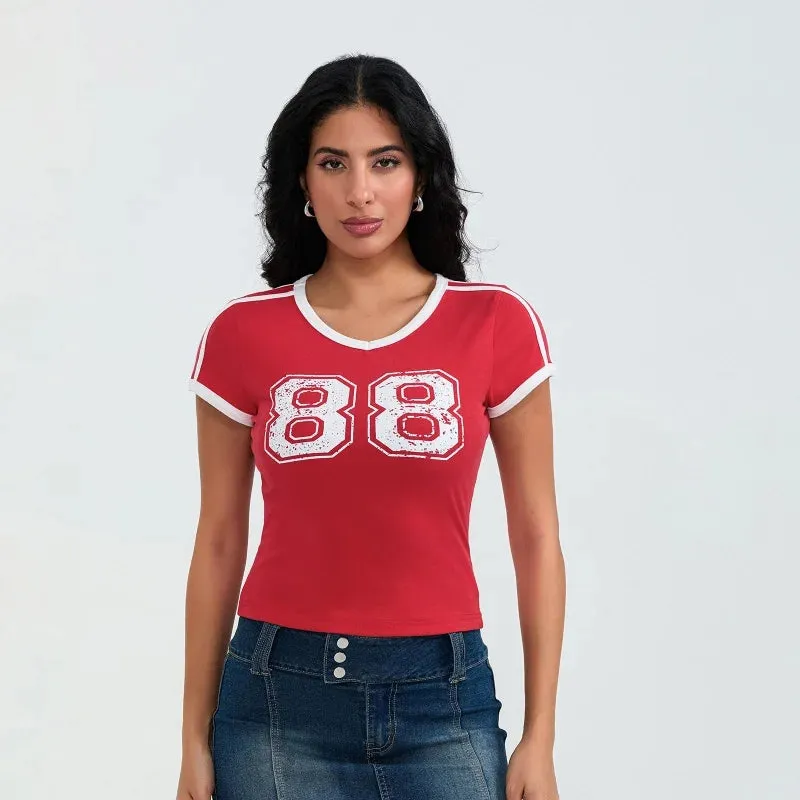 Babe  V Neck Tee
