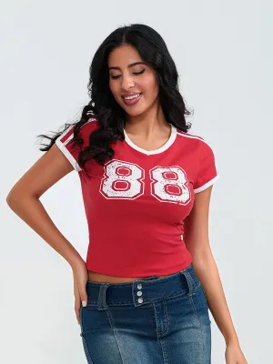 Babe  V Neck Tee