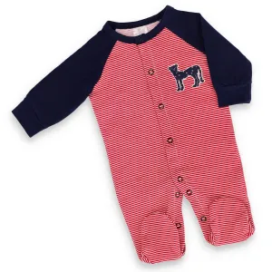 Baby Boys Striped Bird Sleepsuit - Red