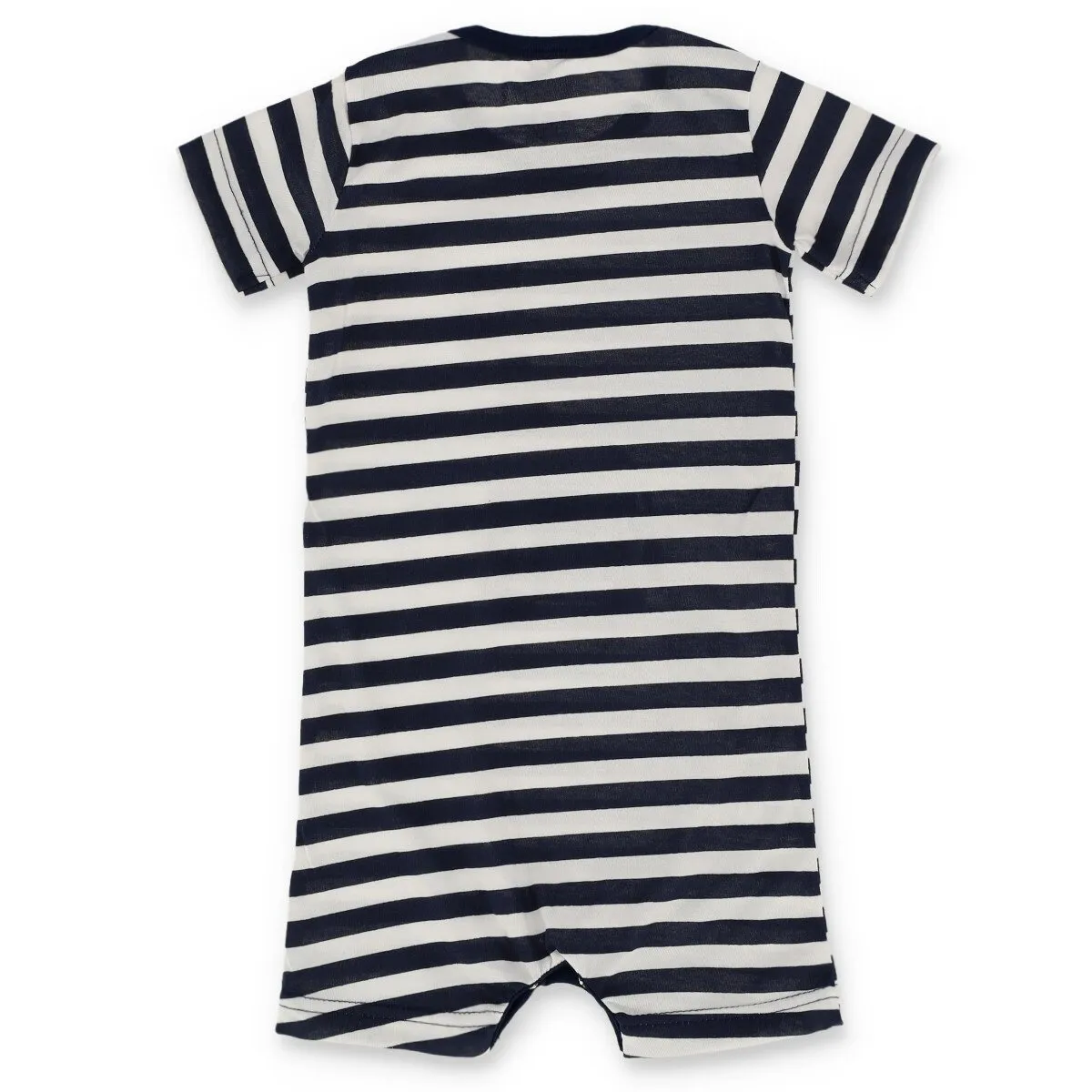 Baby Boys Striped Giraffe Romper - Navy/White