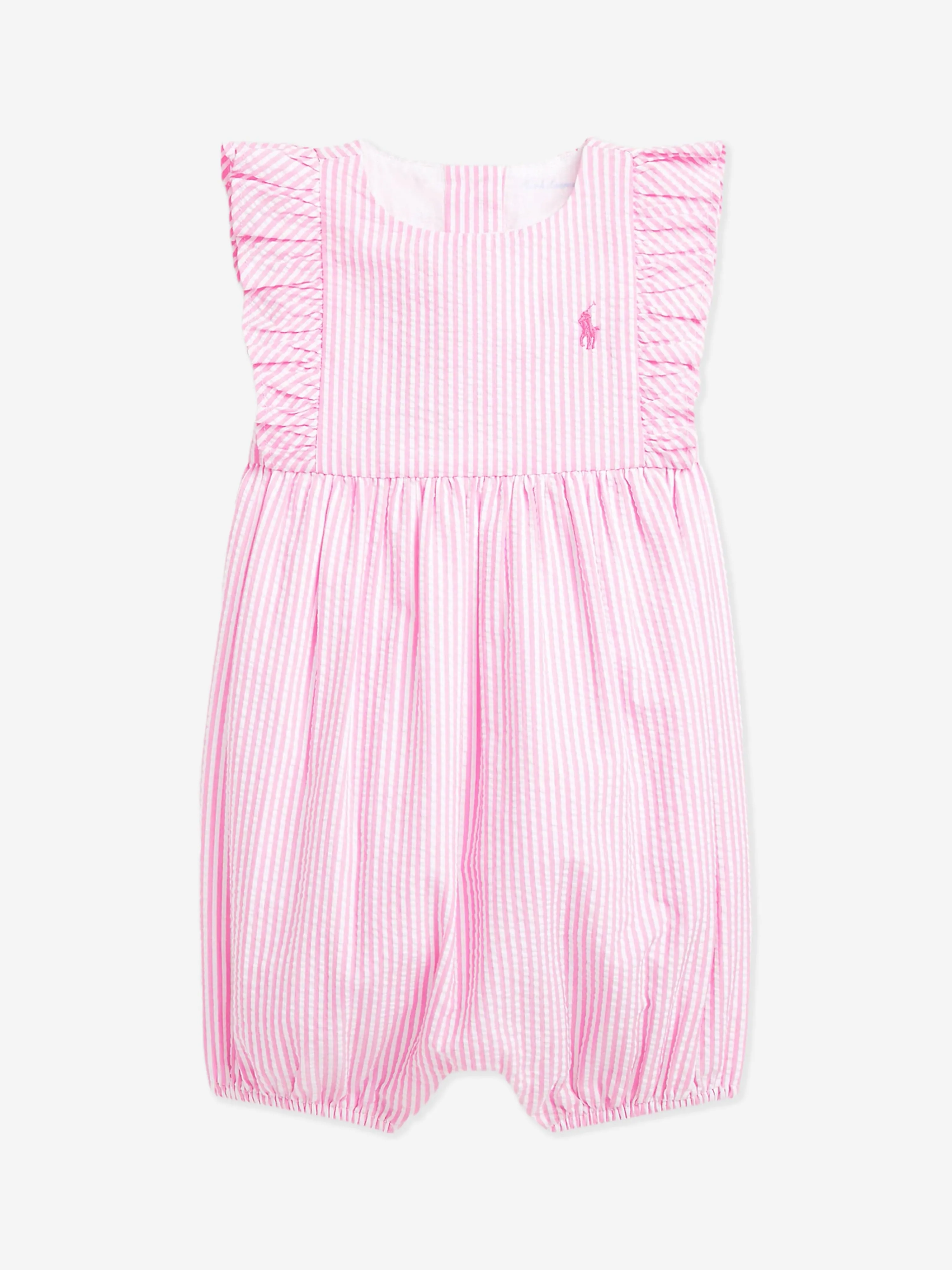 Baby Girls Striped Romper in Pink