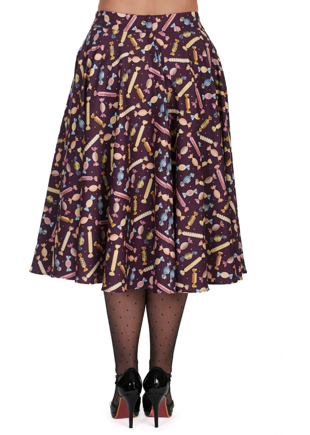 Banned Candy 50's Swing Skirt Aubergine