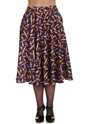 Banned Candy 50's Swing Skirt Aubergine