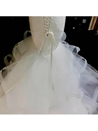 Bateau Crystal Beading Cathedral Wedding Dress