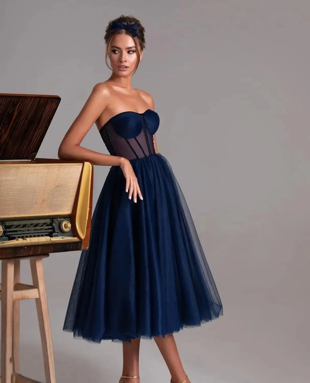 Belinda A Line Tulle Short  Dress