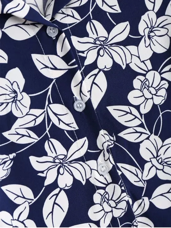 BerryBetty - Gorgeous Floral Belted Vintage Shirt Dress