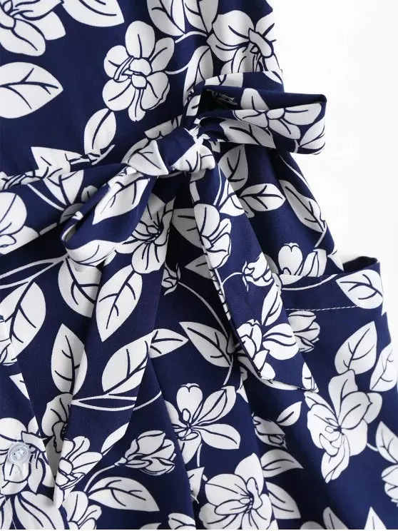 BerryBetty - Gorgeous Floral Belted Vintage Shirt Dress