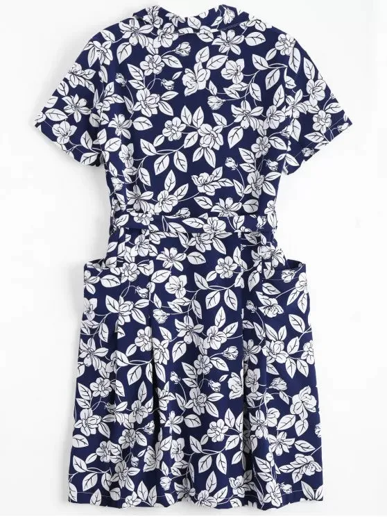 BerryBetty - Gorgeous Floral Belted Vintage Shirt Dress