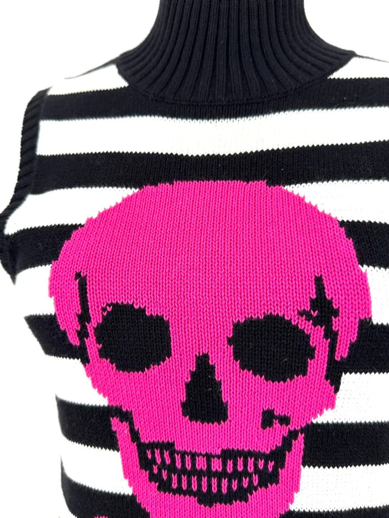 Betsey Johnson Skull Intarsia Striped Dress*