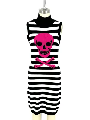 Betsey Johnson Skull Intarsia Striped Dress*
