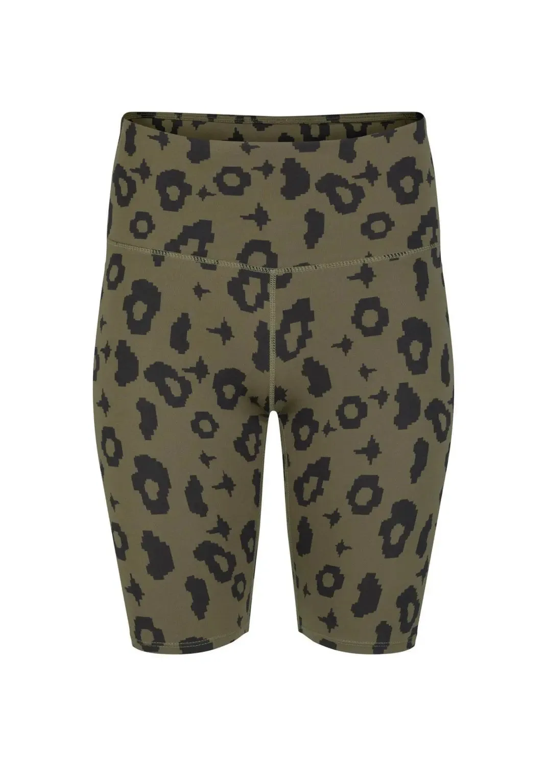 Bike Shorts in Green Leopard