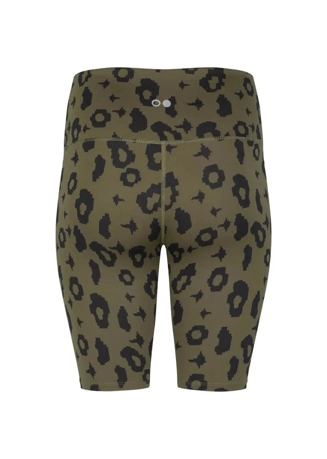 Bike Shorts in Green Leopard