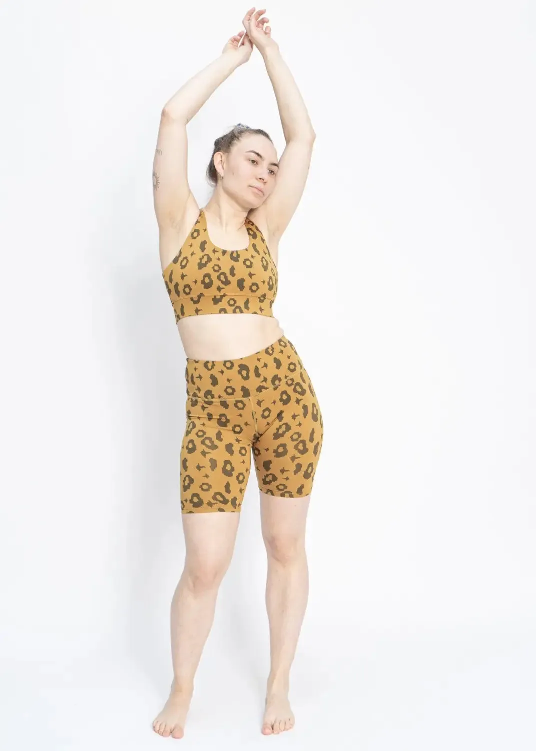 Bike Shorts in Yellow Leopard