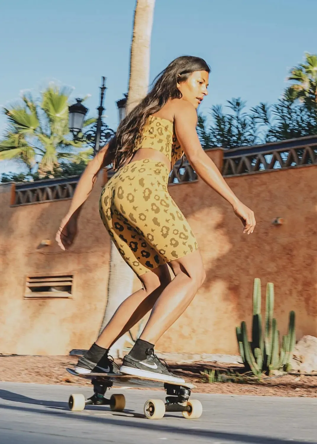 Bike Shorts in Yellow Leopard